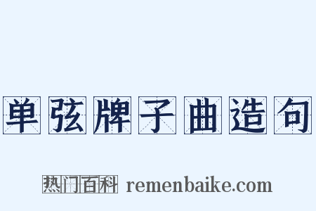 单弦牌子曲造句是什么意思的图片